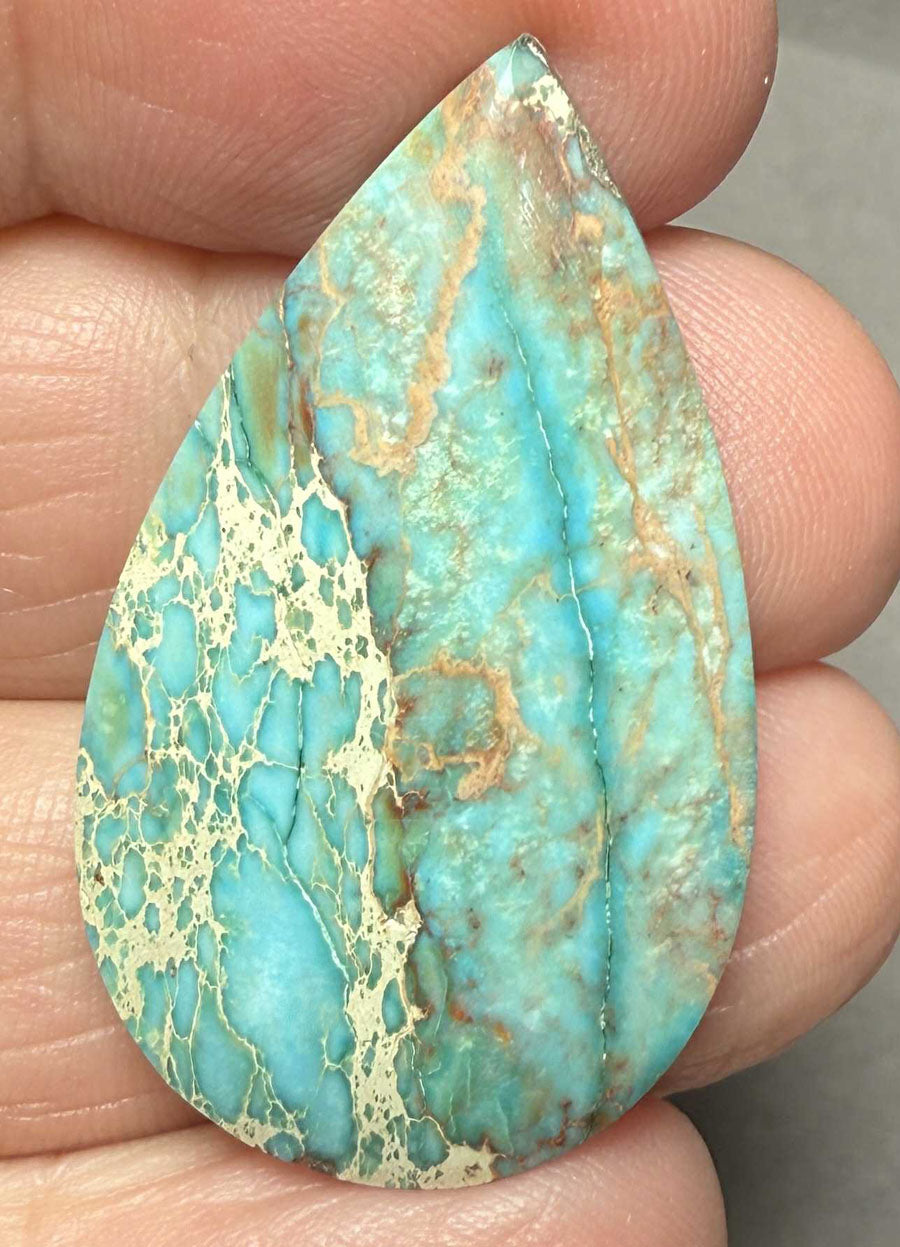 Teardrop 36x21mm Sea Sediment Jasper Cabochon 51