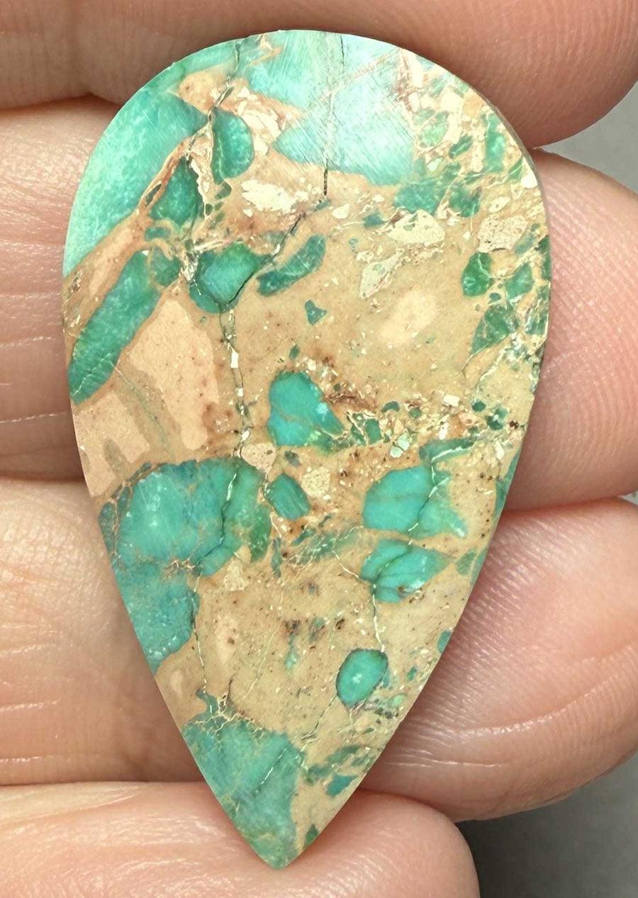 Teardrop 34x19mm Sea Sediment Jasper Cabochon 62