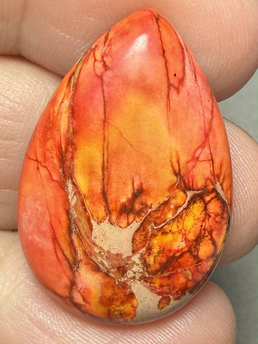 Teardrop 30x20mm Sea Sediment Jasper Cabochon 68