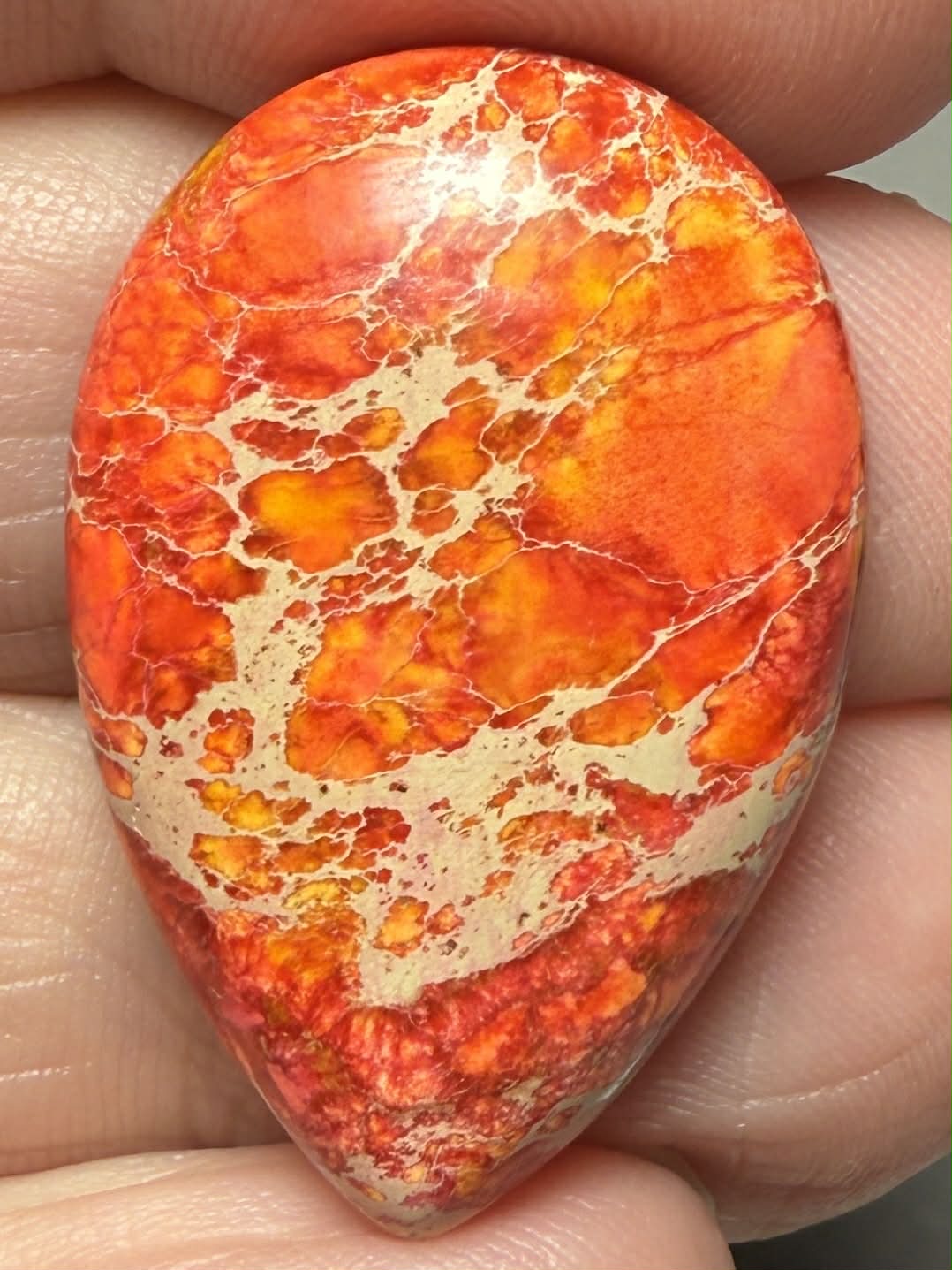 Teardrop 30x20mm Sea Sediment Jasper Cabochon 115