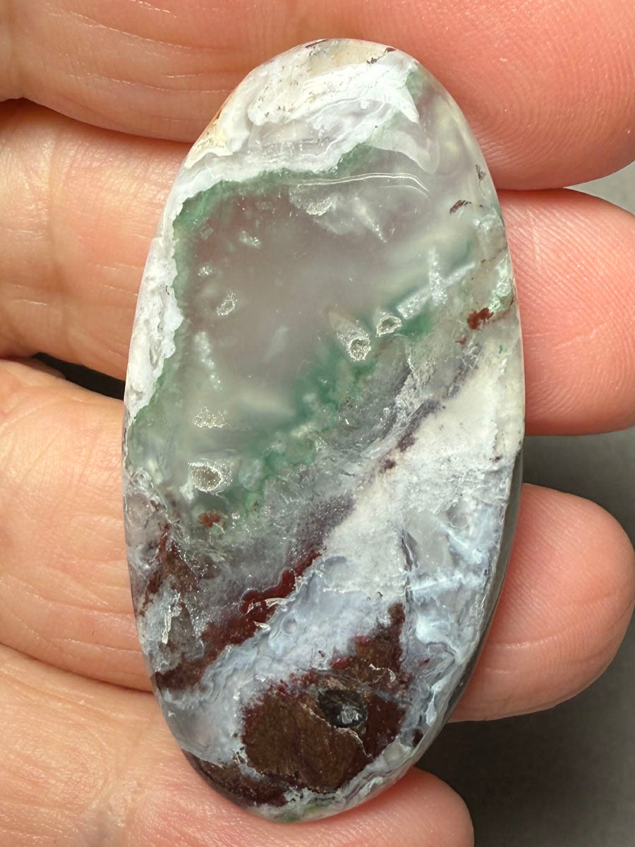 Oval 42x19mm Aqua Chalcedony Cabochon 02