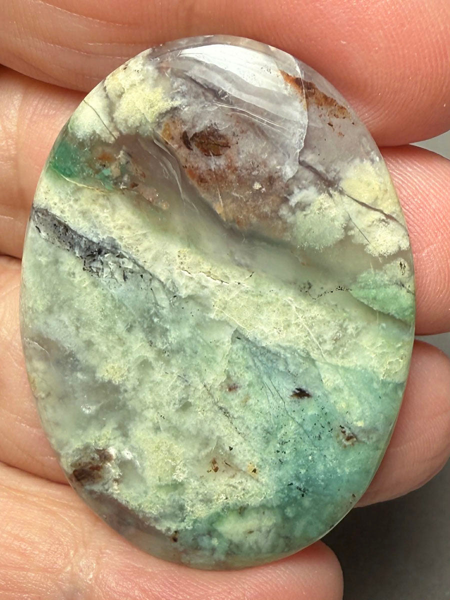 Oval 44x32mm Aqua Chalcedony Cabochon 04