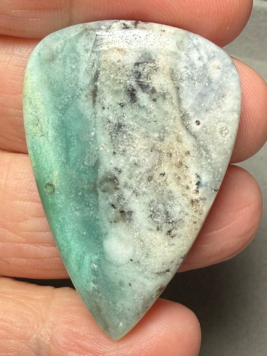 Teardrop 43x28mm Aqua Chalcedony Cabochon 05