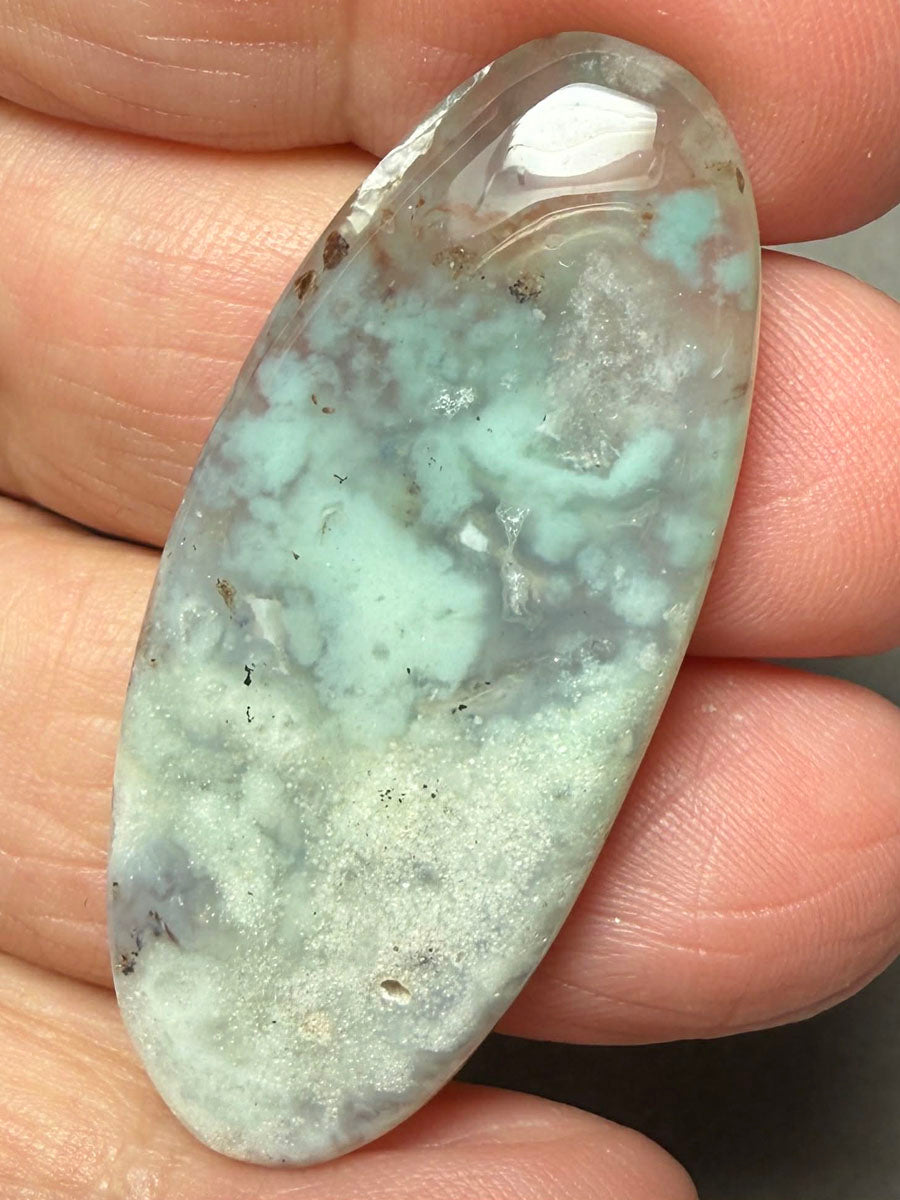 Oval 46x20mm Aqua Chalcedony Cabochon 25