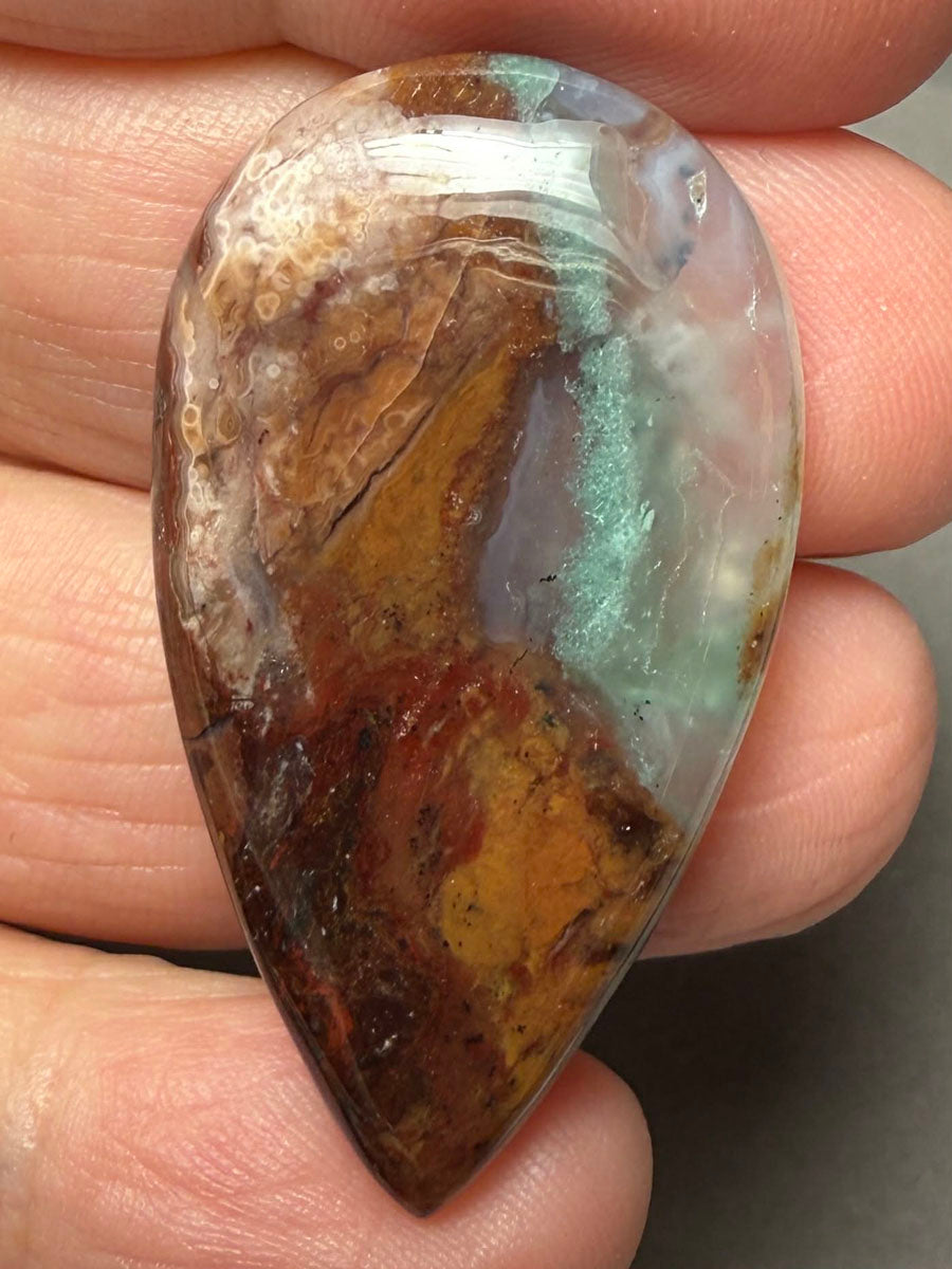 Teardrop 39x22mm Aqua Chalcedony Cabochon 26