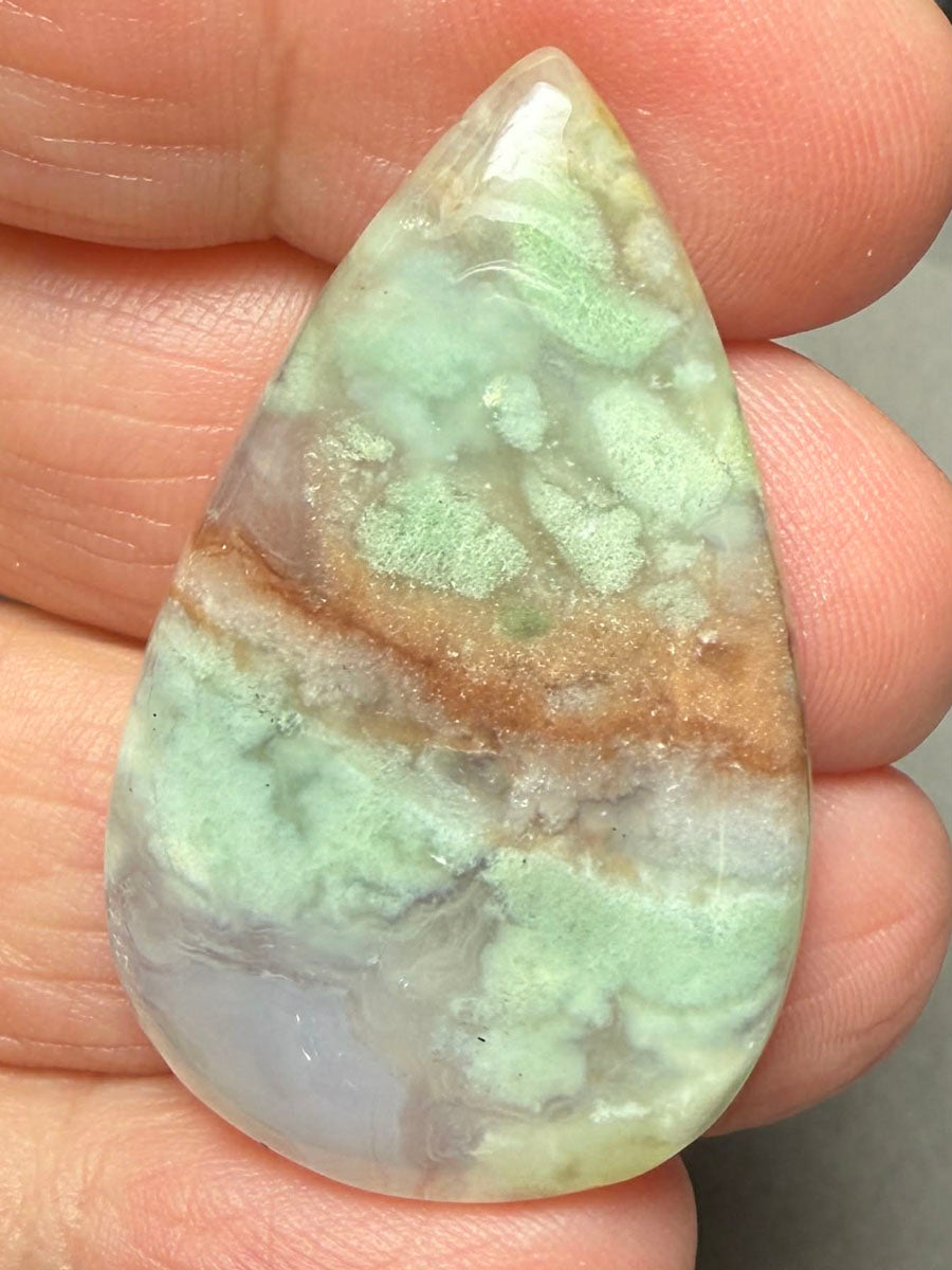 Teardrop 39x24mm Aqua Chalcedony Cabochon 27