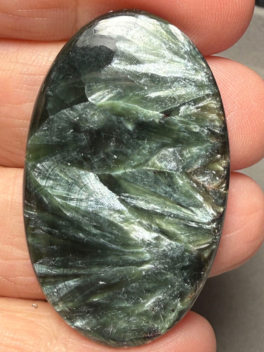 Oval 45x27mm Seraphinite Cabochon 48