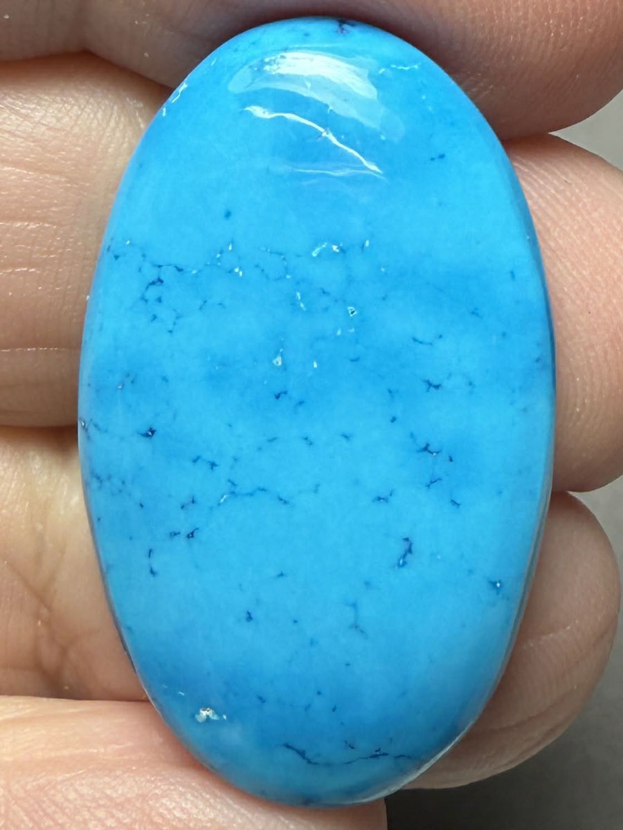 Oval 31x19mm Feroza Turquoise Cabochon 38
