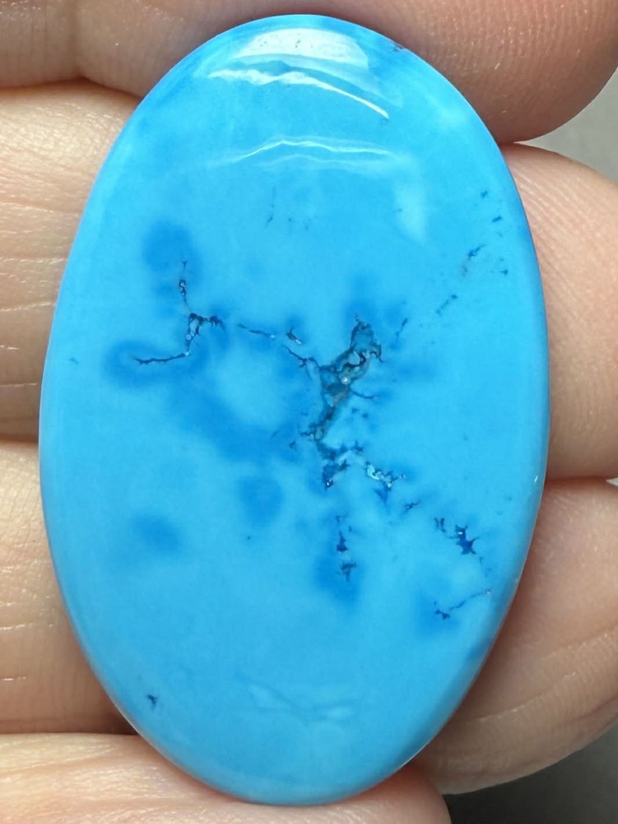 Oval 33x21mm Feroza Turquoise Cabochon 39