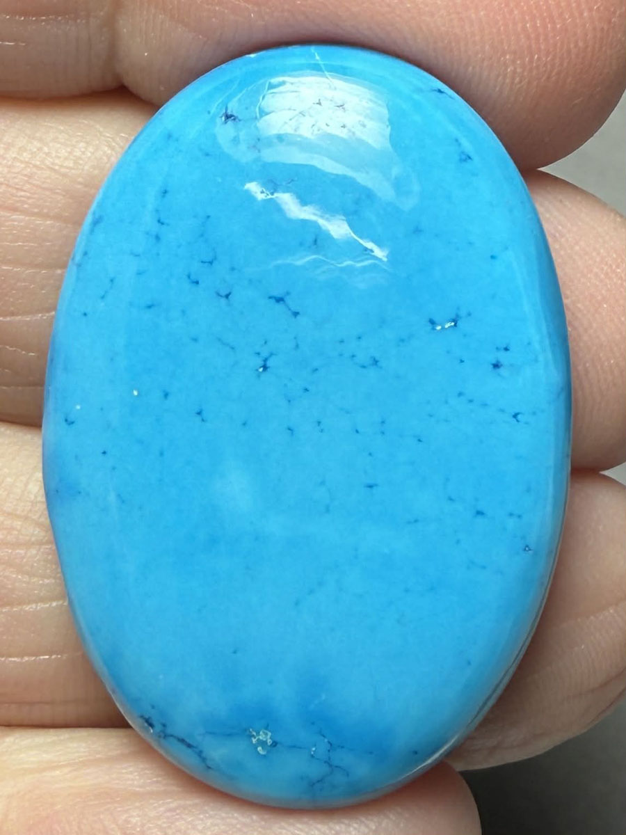 Oval 34x23mm Feroza Turquoise Cabochon 40