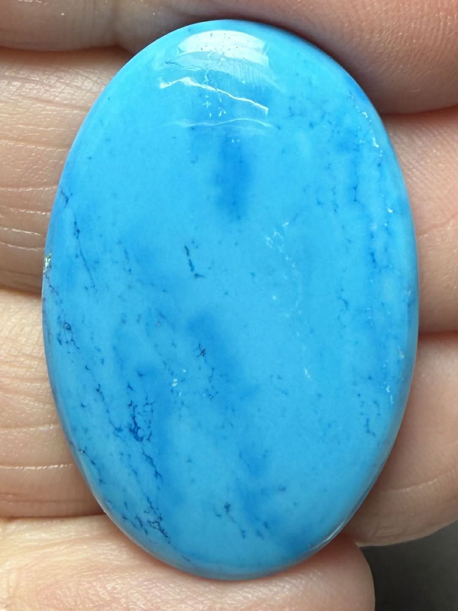 Oval 32x21mm Feroza Turquoise Cabochon 43