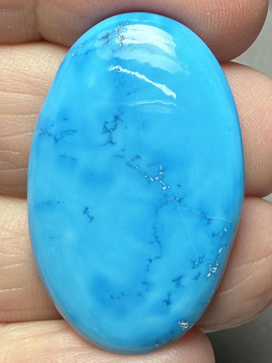 Oval 34x22mm Feroza Turquoise Cabochon 47