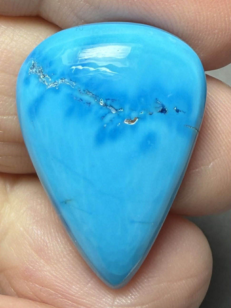 Teardrop 28x19mm Feroza Turquoise Cabochon 49