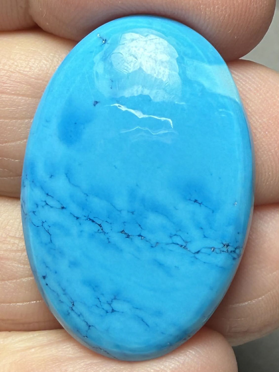 Oval 32x22mm Feroza Turquoise Cabochon 50