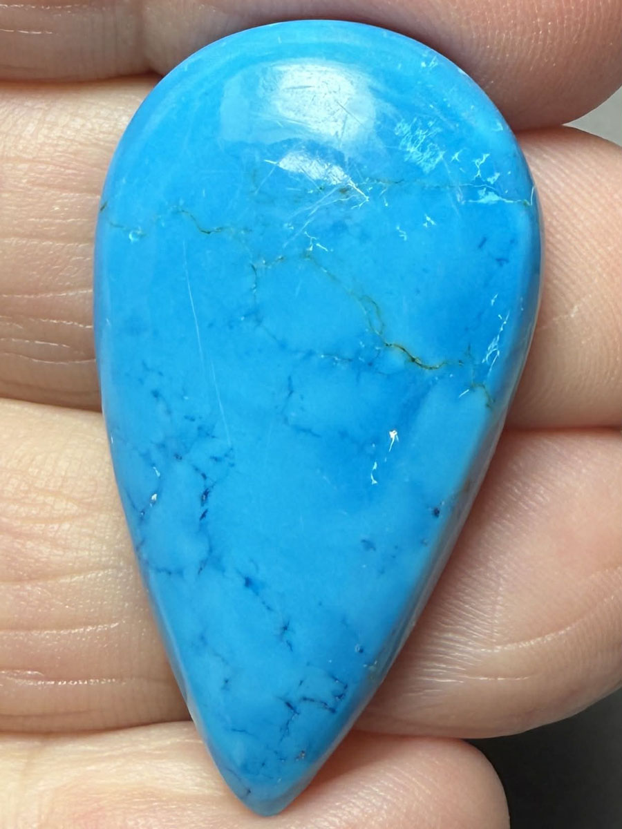 Teardrop 36x20mm Feroza Turquoise Cabochon 51