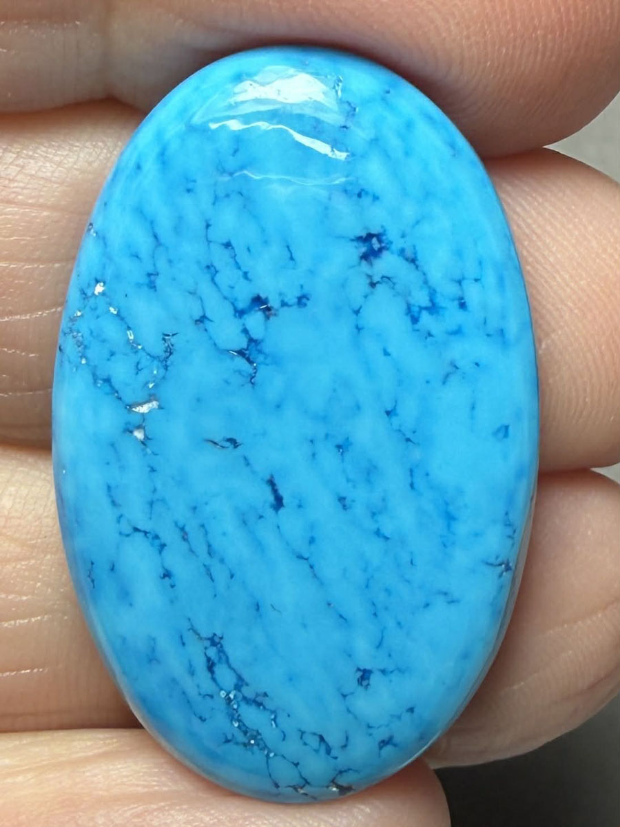 Oval 33x21mm Feroza Turquoise Cabochon 52