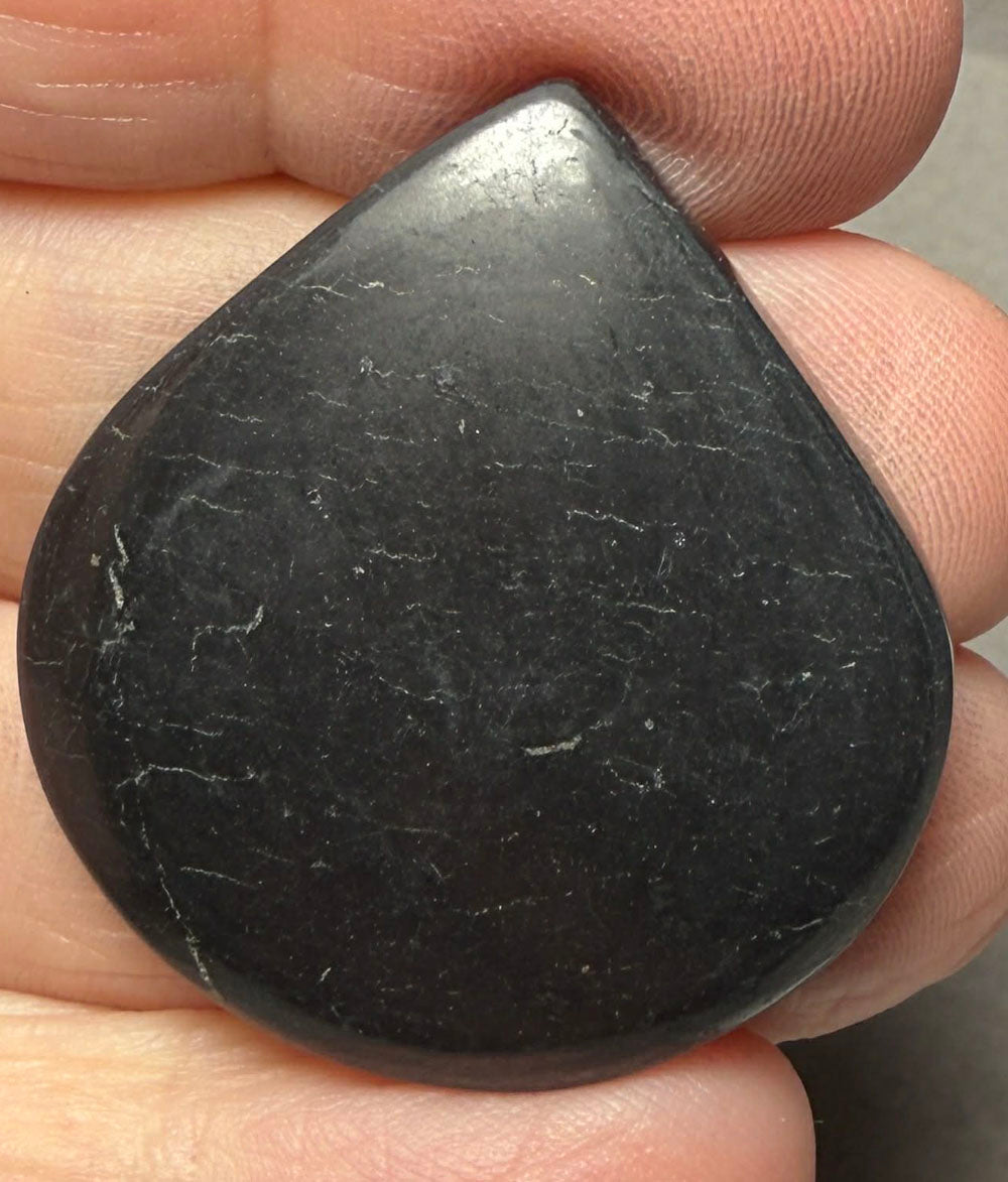 Teardrop 35x32mm Shungite Cabochon 23