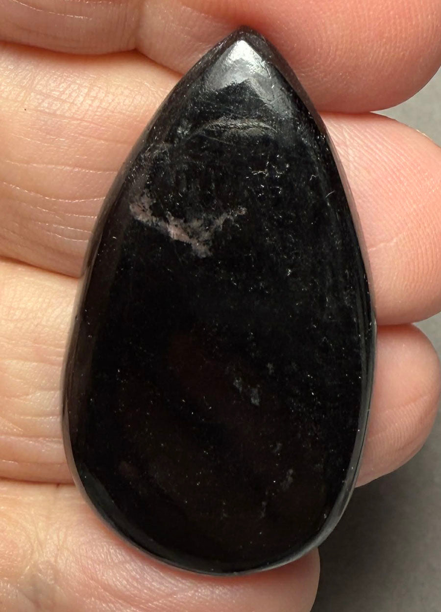 Teardrop 41x24mm Black Tourmaline Cabochon 44