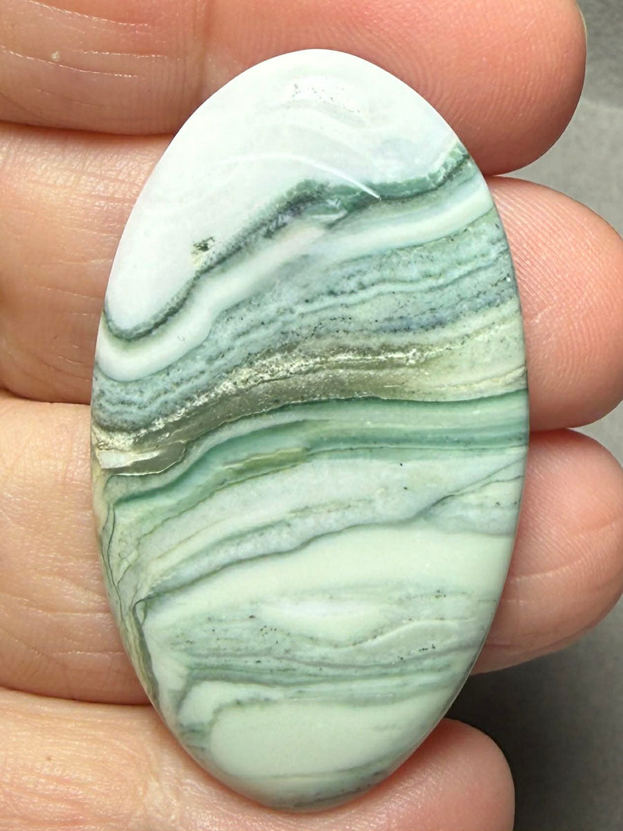 Oval 45x26mm Green Lace Jasper Cabochon 40
