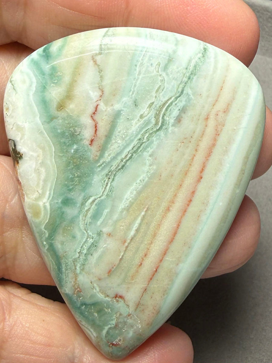 Teardrop 55x43mm Green Lace Jasper Cabochon 46