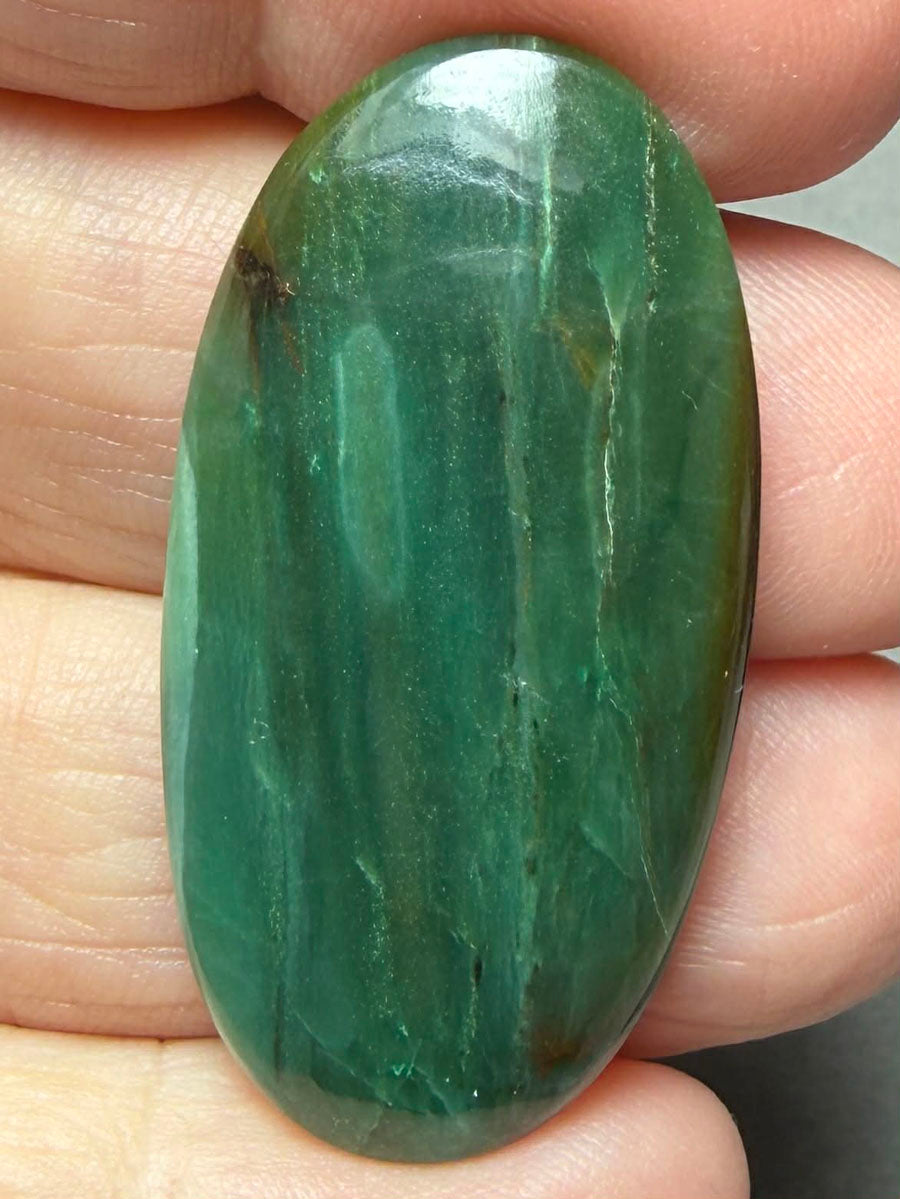 Oval 41x20mm Gary Green Jasper Cabochon 38