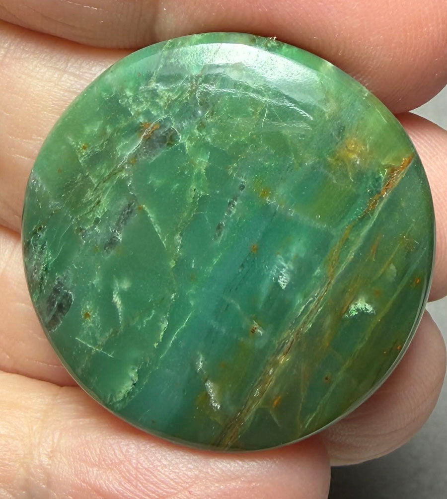 Round 32x32mm Gary Green Jasper Cabochon 43