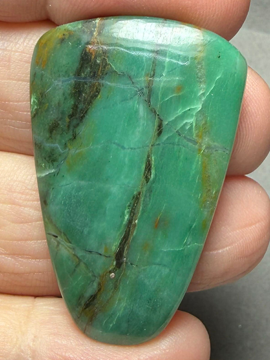 Freeform 39x25mm Gary Green Jasper Cabochon 49
