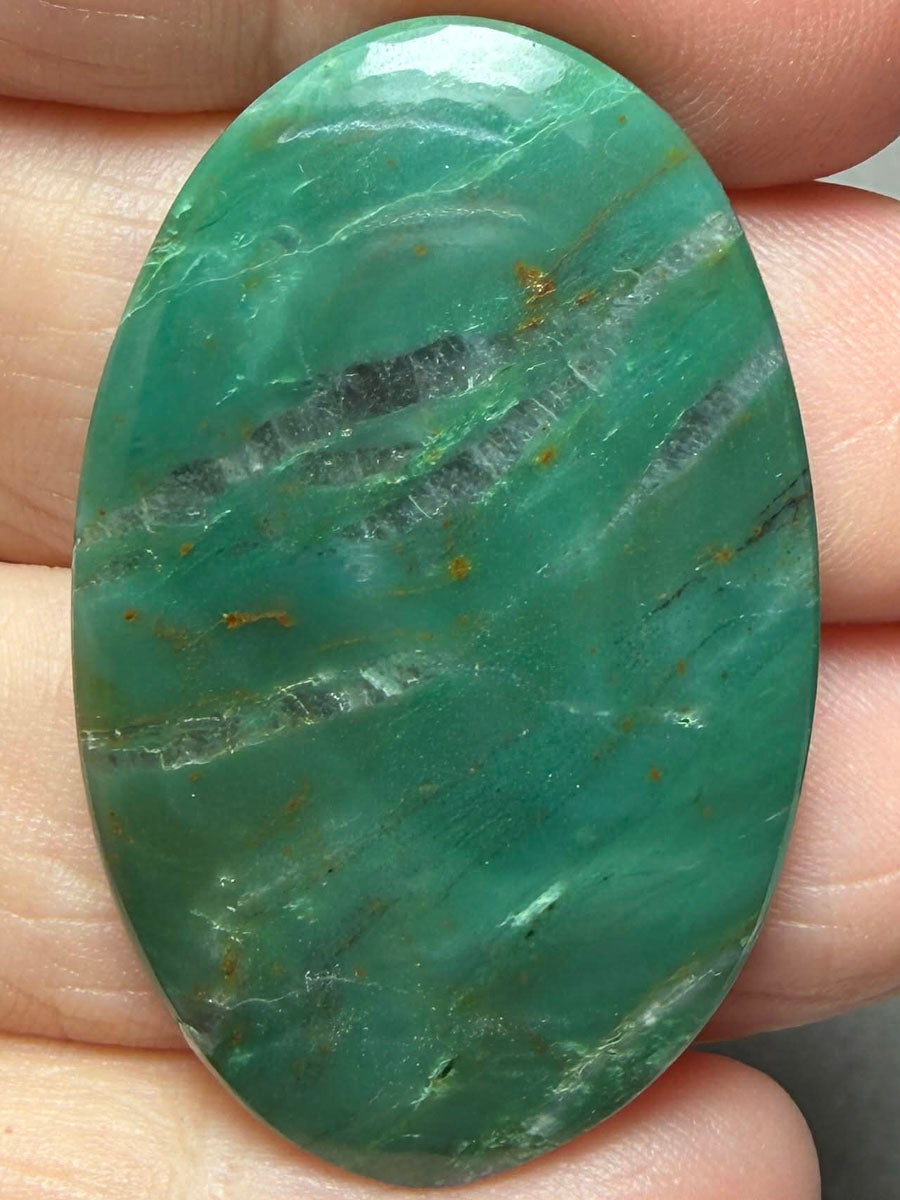 Oval 40x25mm Gary Green Jasper Cabochon 50