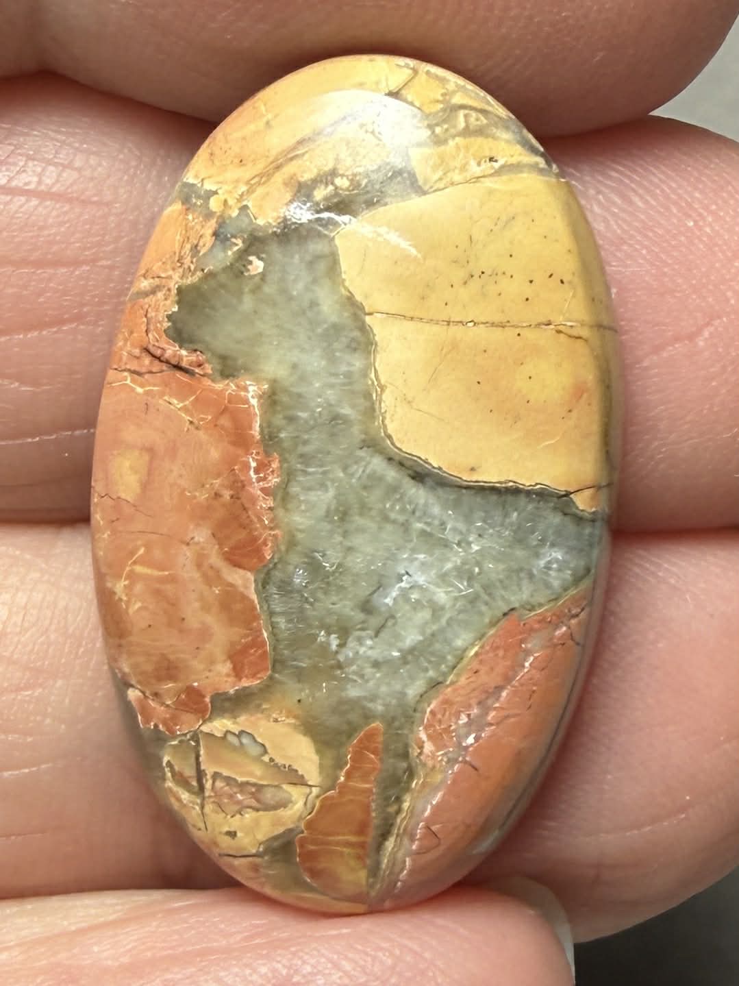 Oval 28x17mm Brecciated Mookaite Cabochon 25