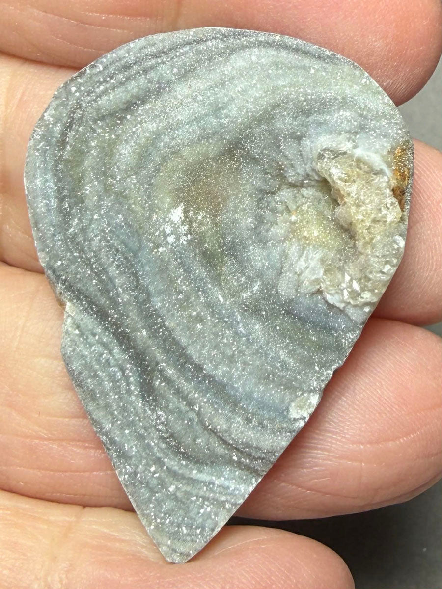 Teardrop 42x31mm Druzy Desert Chalcedony Cabochon 14