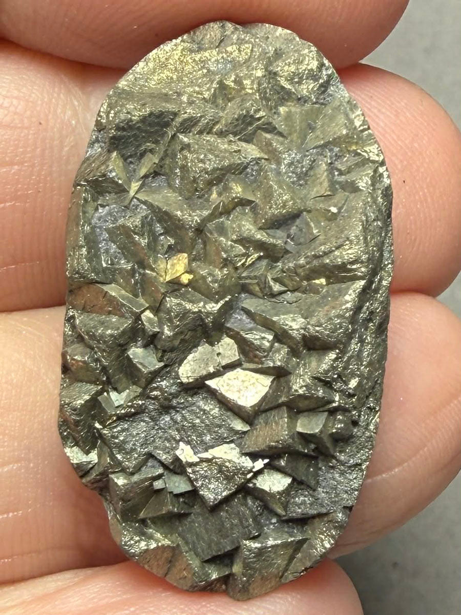 Oval 31x17mm Druzy Pyrite Cabochon 24