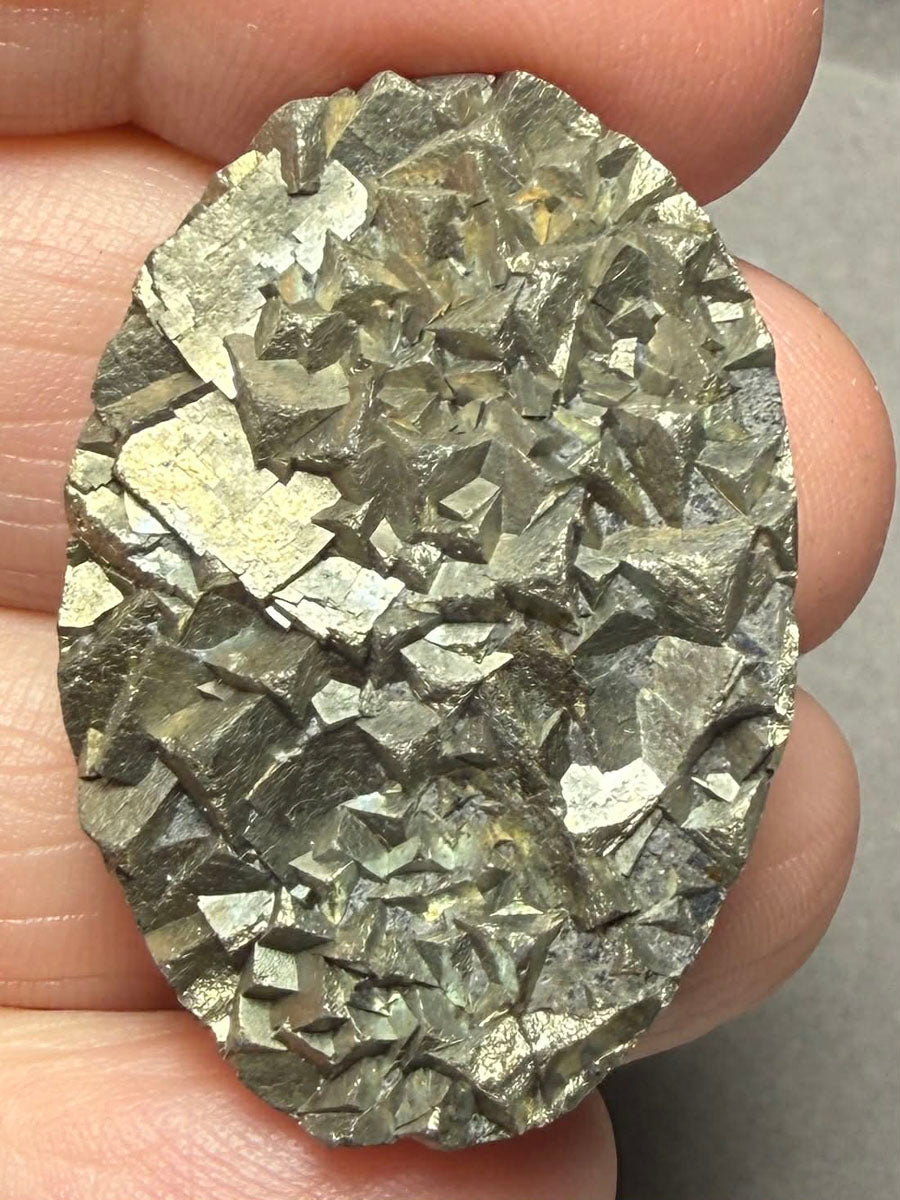 Oval 35x24mm Druzy Pyrite Cabochon 26