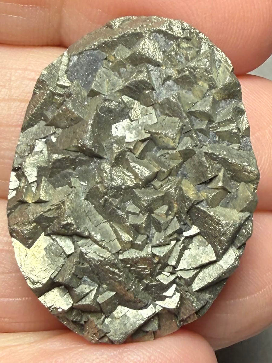 Oval 32x23mm Druzy Pyrite Cabochon 28