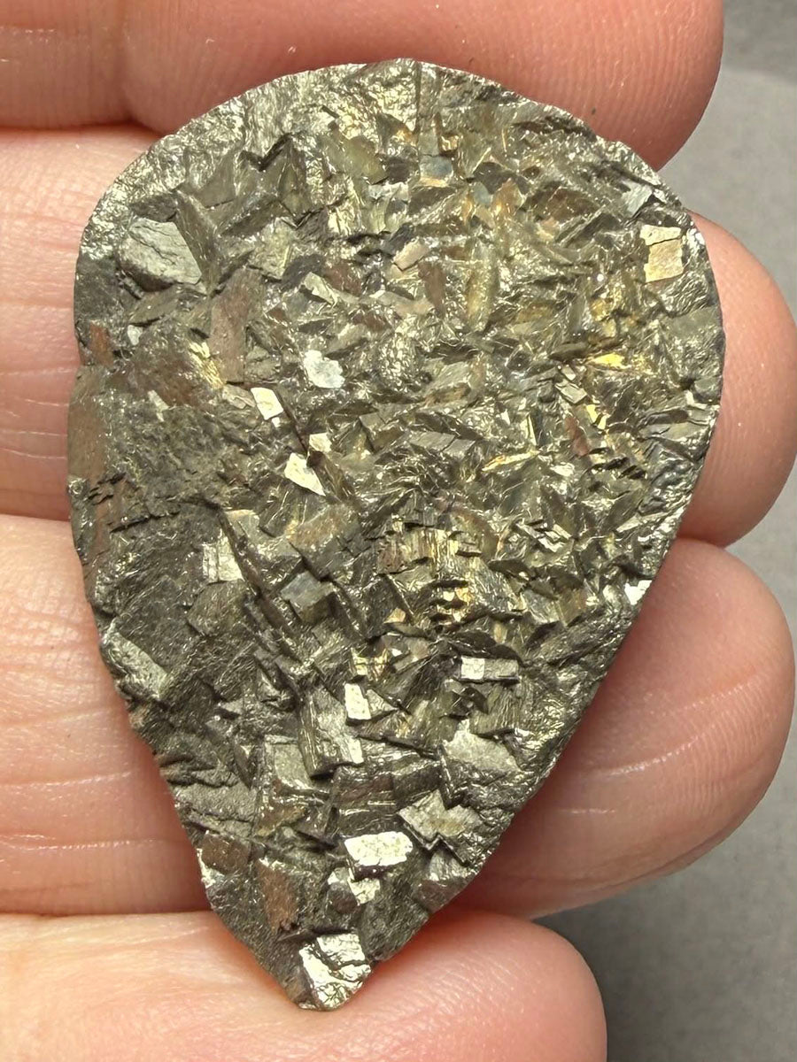 Teardrop 33x22mm Druzy Pyrite Cabochon 30