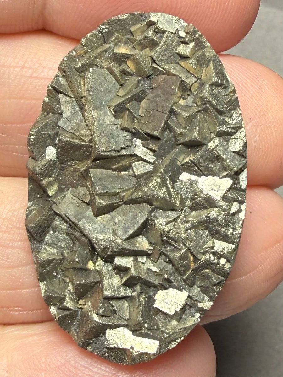 Oval 34x22mm Druzy Pyrite Cabochon 32