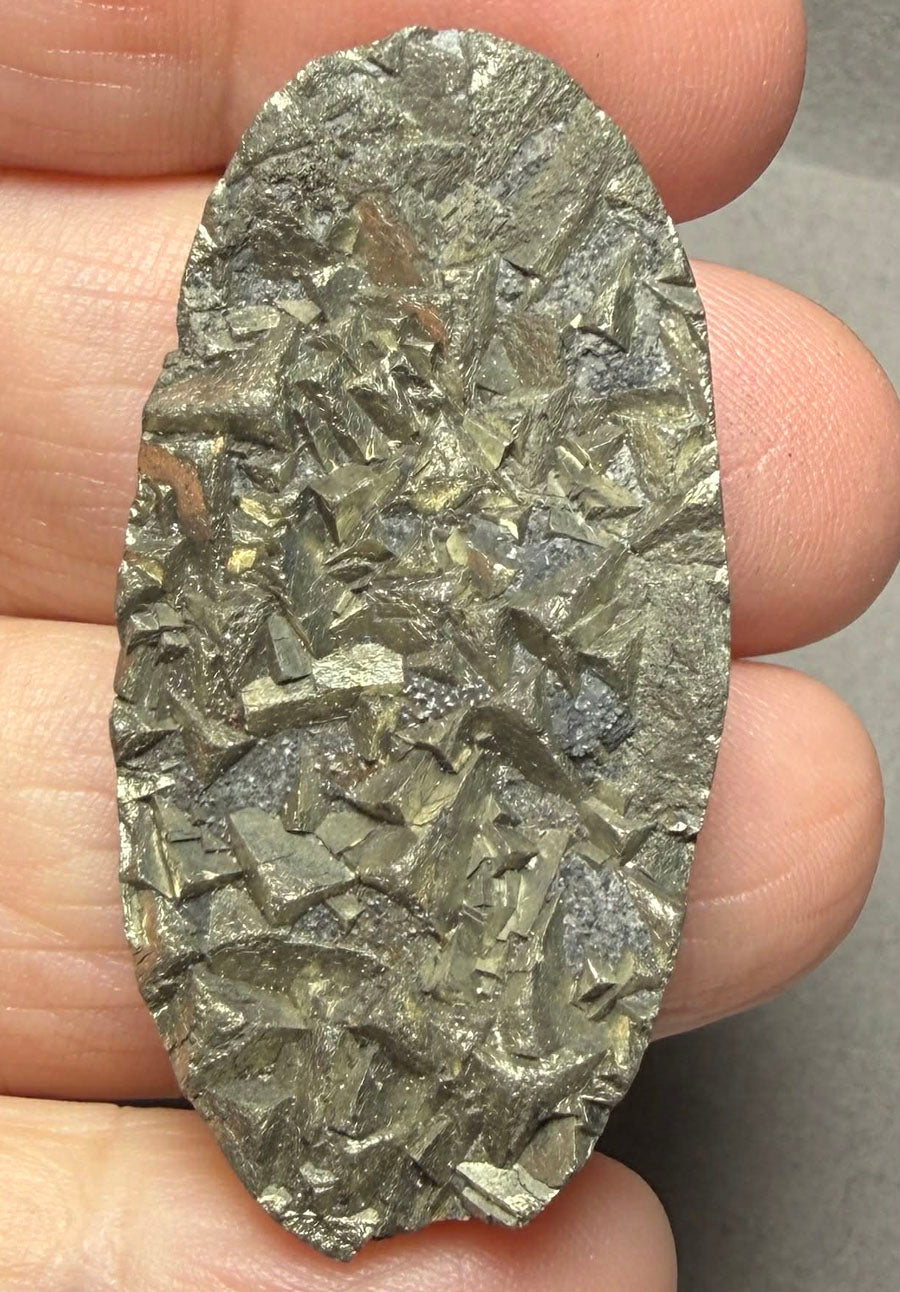 Oval 45x23mm Druzy Pyrite Cabochon 35