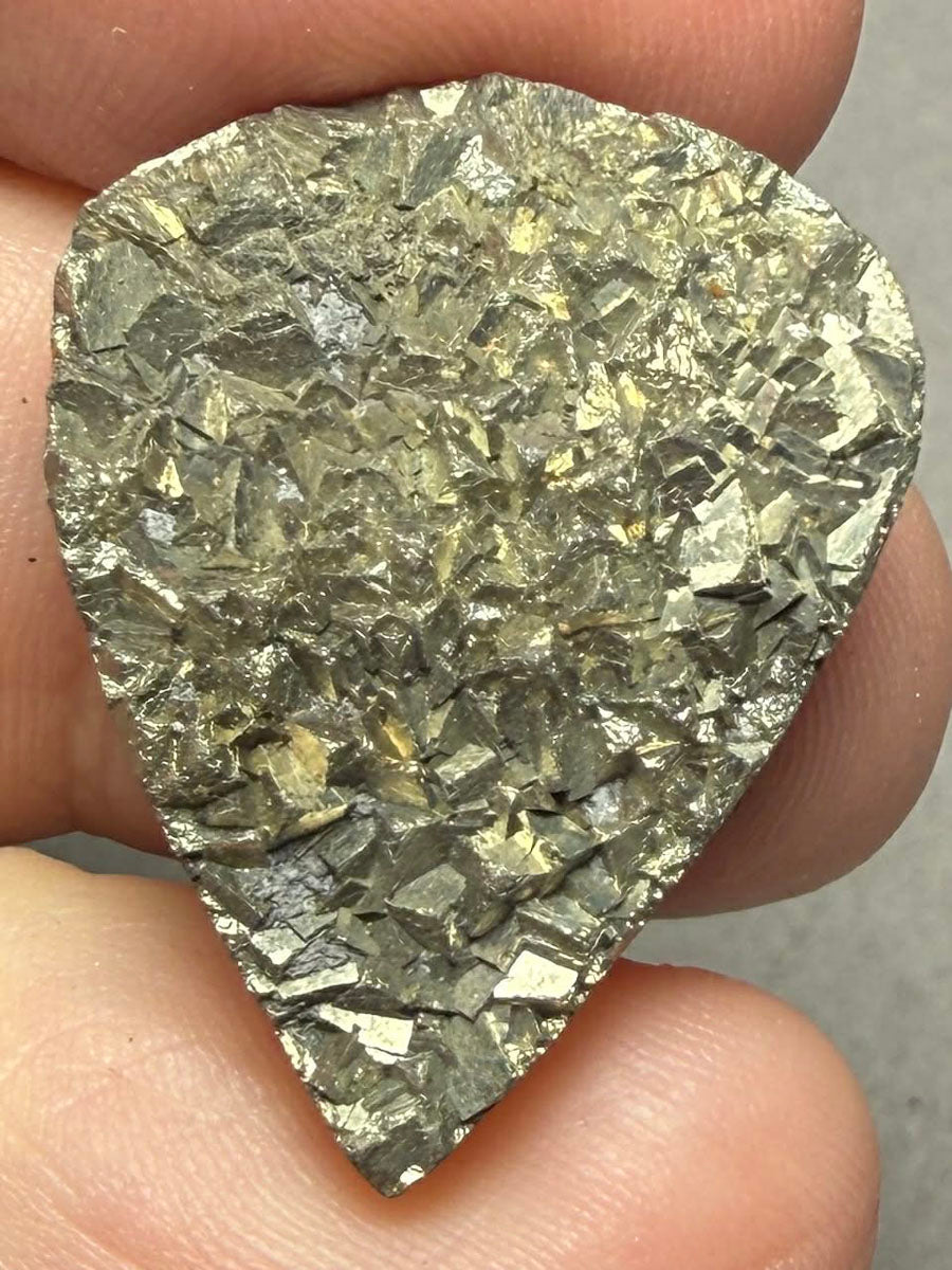 Teardrop 28x21mm Druzy Pyrite Cabochon 36