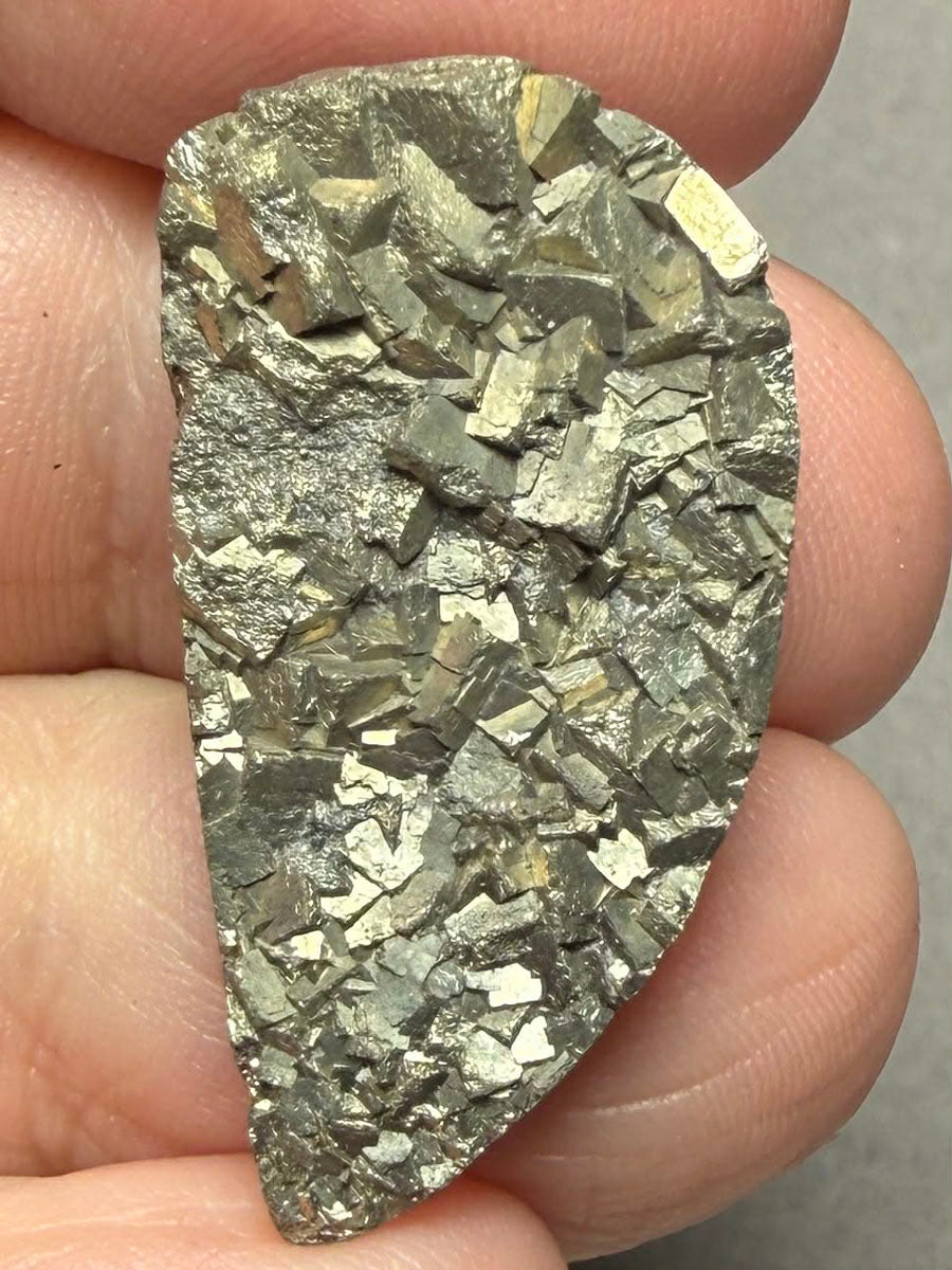 Freeform 30x17mm Druzy Pyrite Cabochon 37