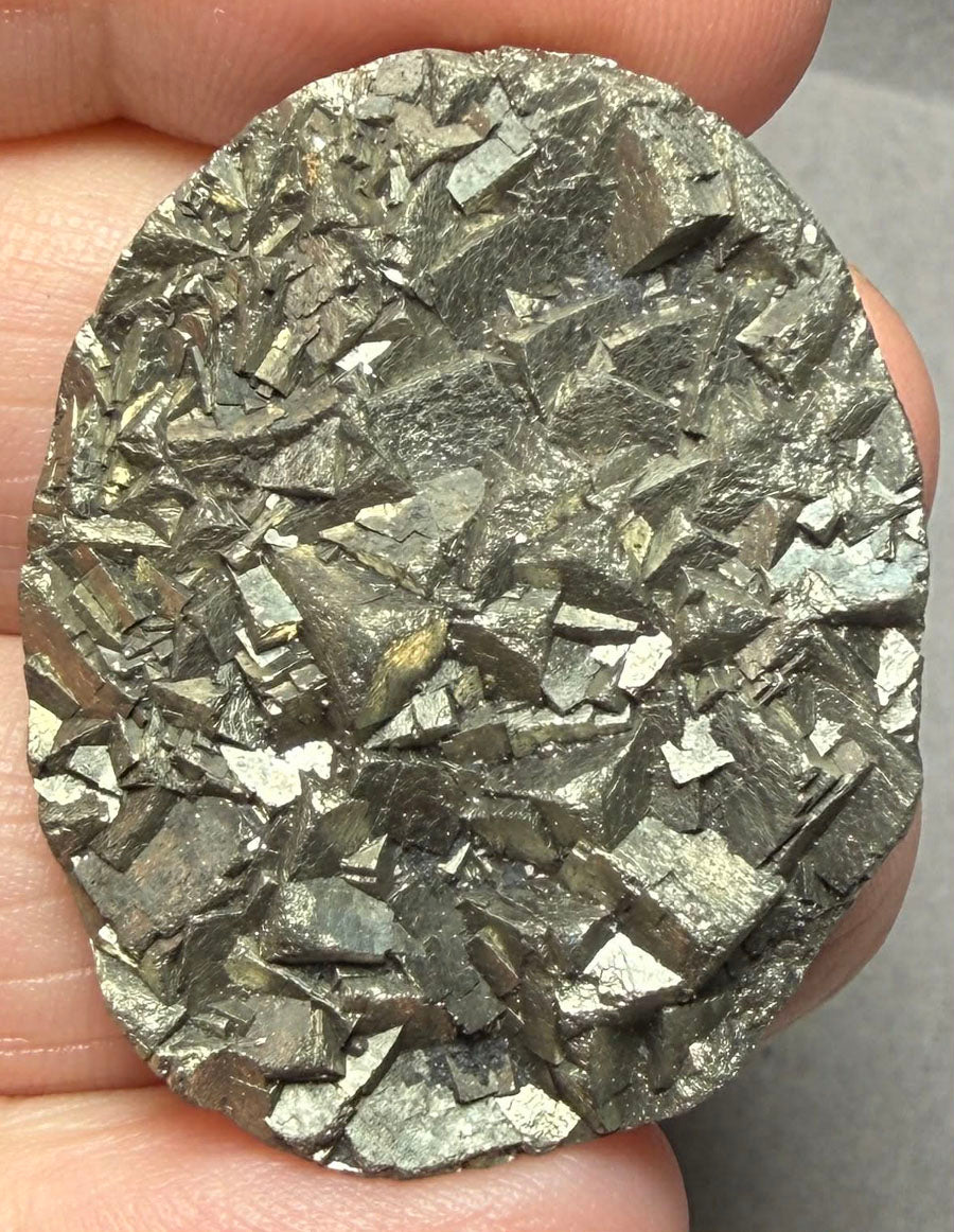 Oval 35x28mm Druzy Pyrite Cabochon 42