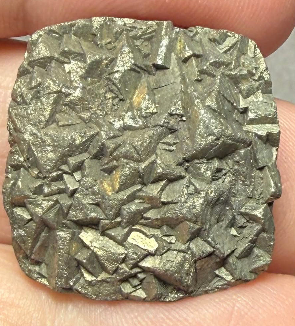 Rectangle 23x22mm Druzy Pyrite Cabochon 44