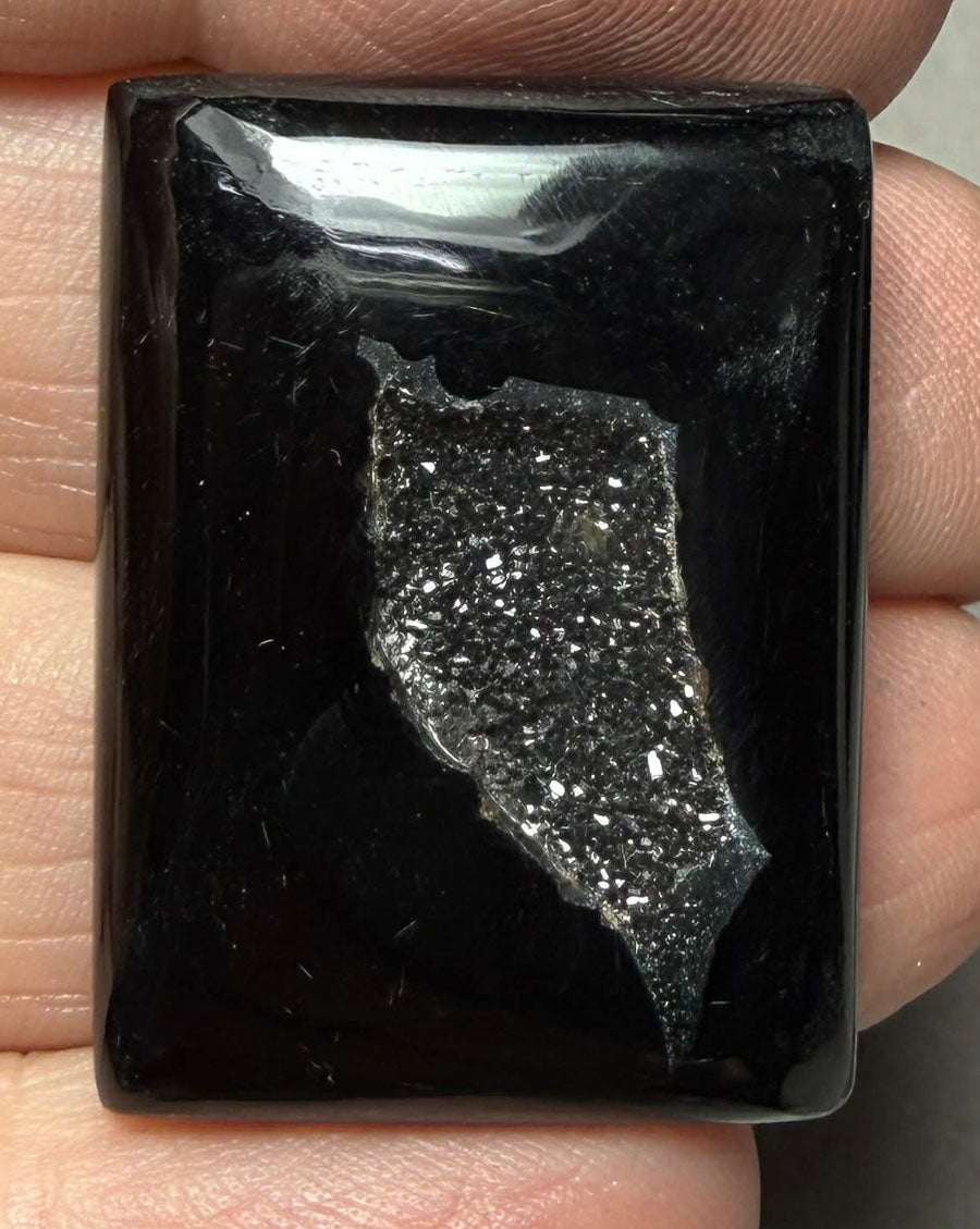 Rectangle 30x22mm Druzy Window Agate Cabochon 54