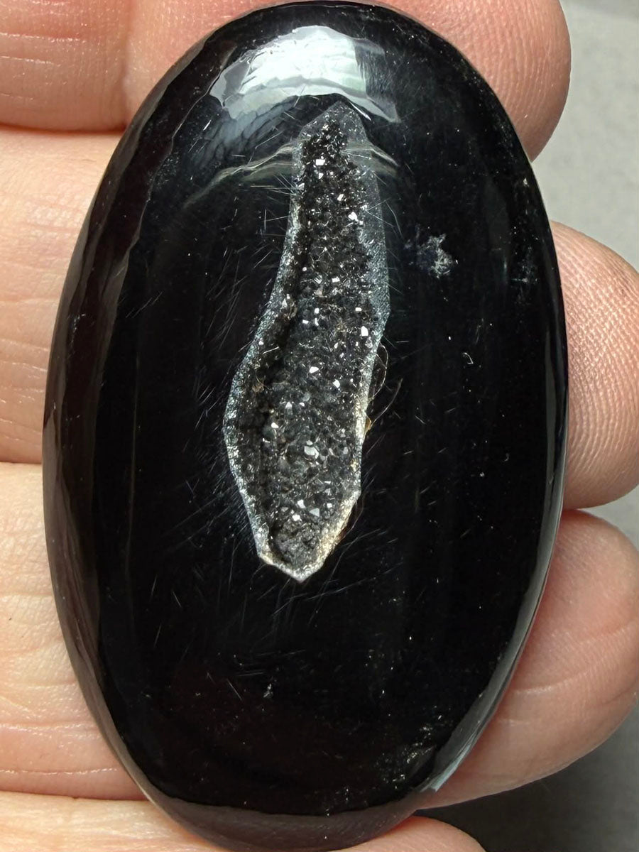 Oval 43x27mm Druzy Window Agate Cabochon 55