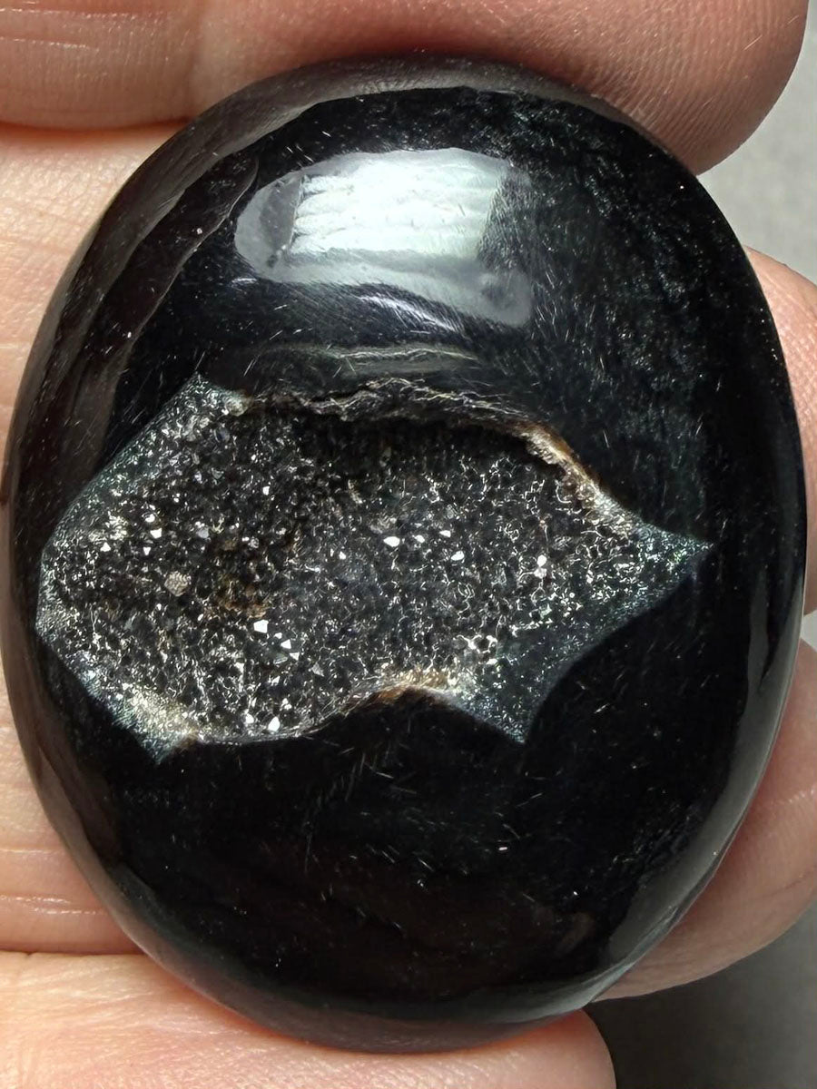 Oval 36x29mm Druzy Window Agate Cabochon 58