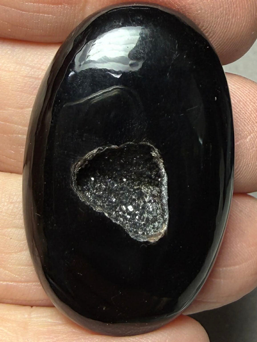 Oval 39x25mm Druzy Window Agate Cabochon 69