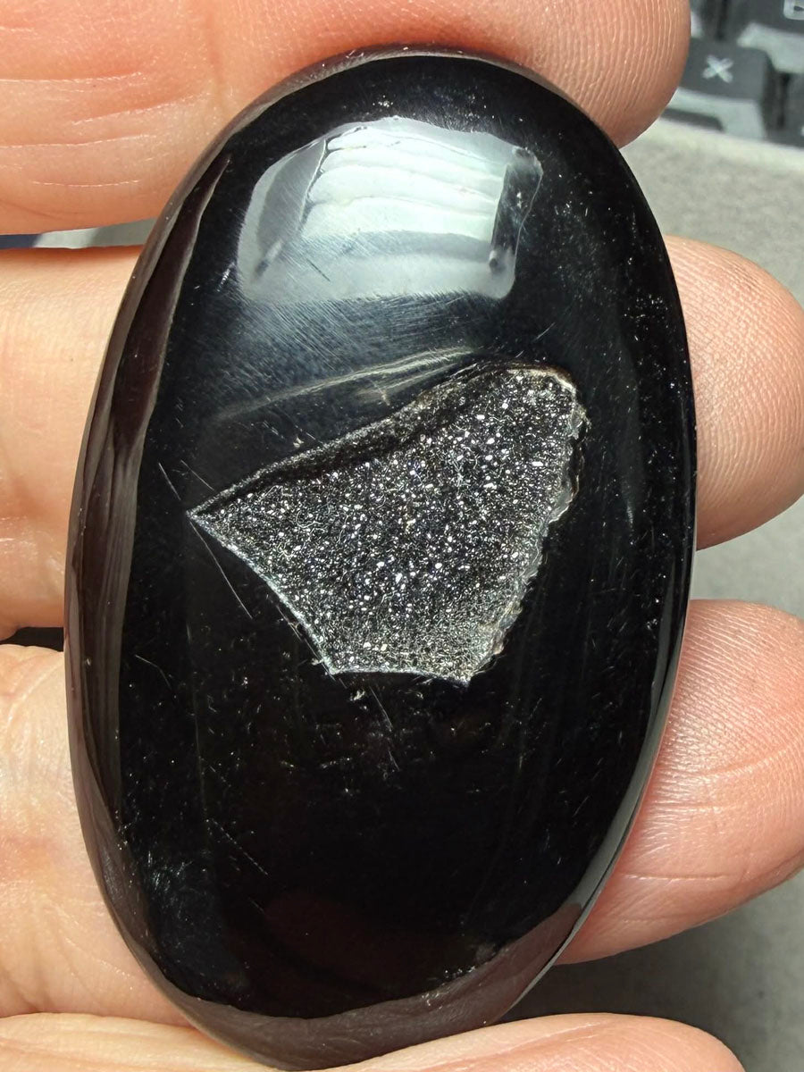 Oval 49x30mm Druzy Window Agate Cabochon 71