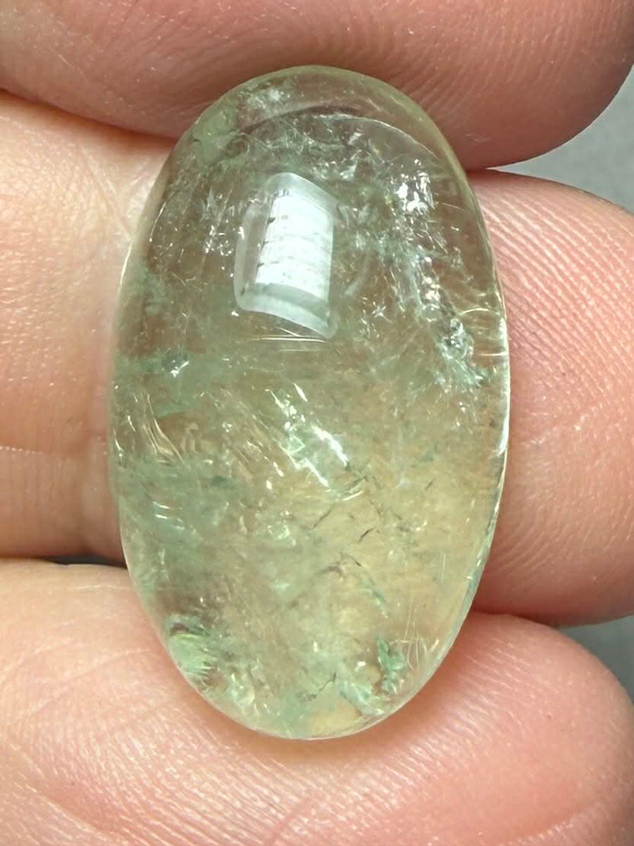 Oval 22x13mm Prasiolite Cabochon 03