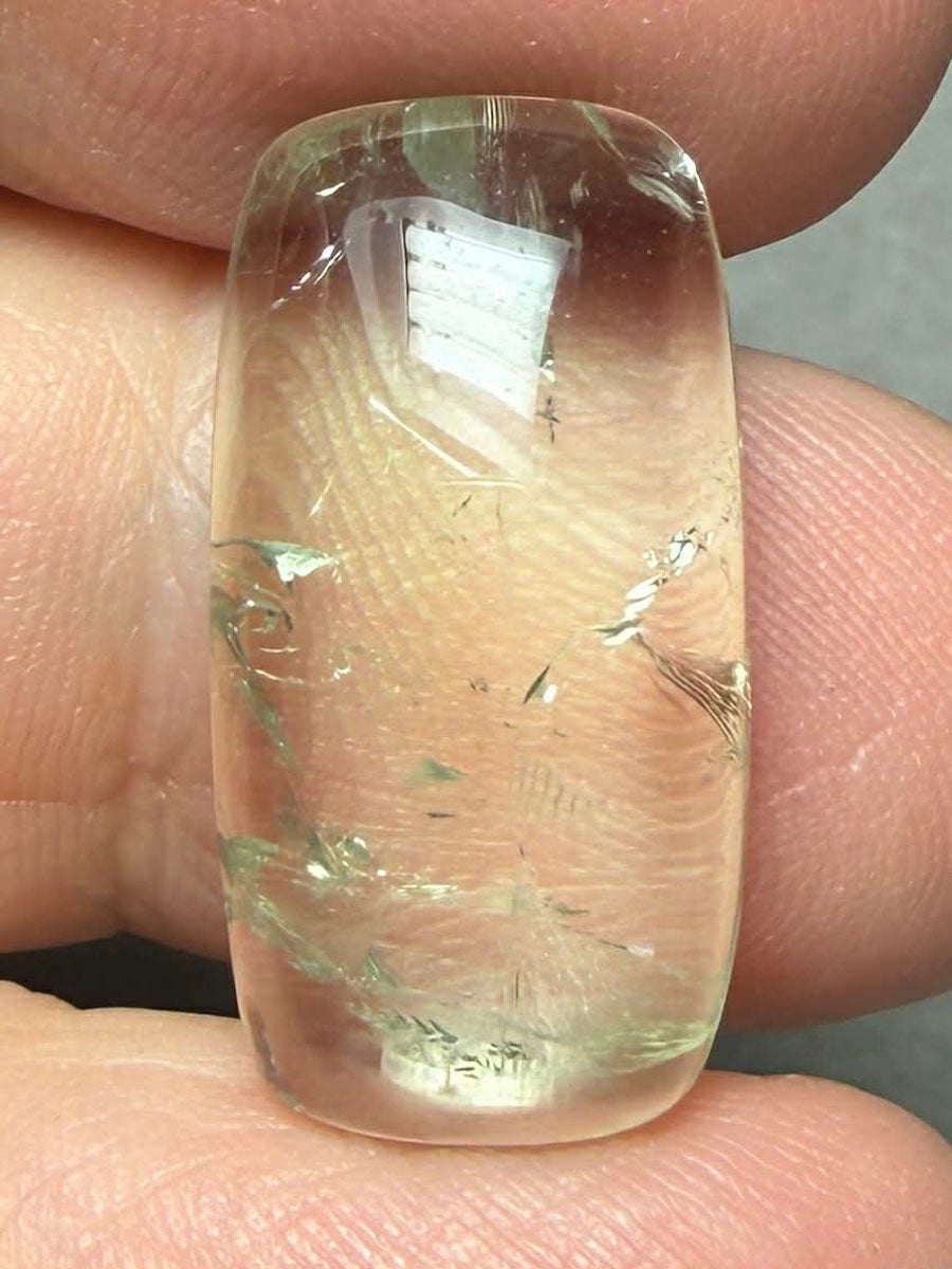 Rectangle 23x12mm Prasiolite Cabochon 04