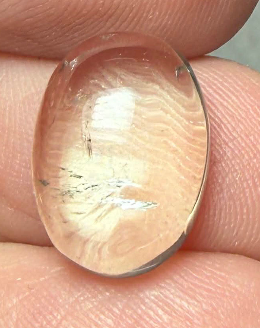 Oval 14x10mm Prasiolite Cabochon 07