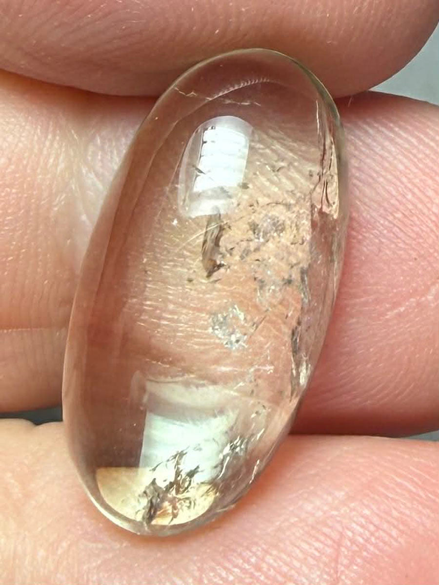 Oval 22x11mm Prasiolite Cabochon 12