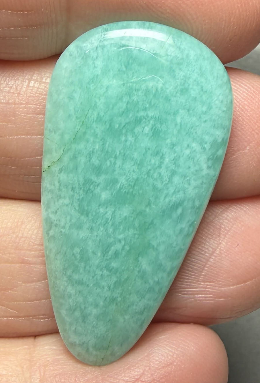 Teardrop 39x20mm Peruvian Amazonite Cabochon 28